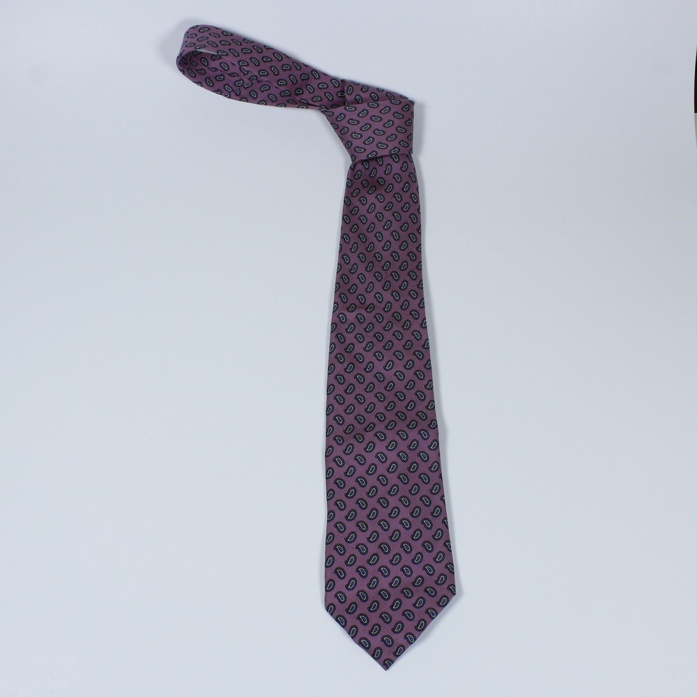 Vintage Paul Smith Violet Paisley Silk Tie (Made in England)